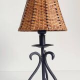 Mid-20th Century Spanish Hand-Forged Wrought Iron Table Lamps