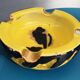 Ashtray yellow and black abstract drawing Monte-Carlo