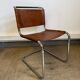 Chaise cantilever en cuir fauve par Steel Line, années 1980