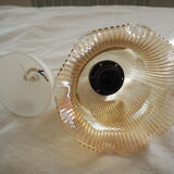 Striated tulip-shaped pendant light, in smoked glass