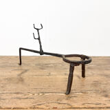 Antique wrought iron fire place pan trivet 18th century