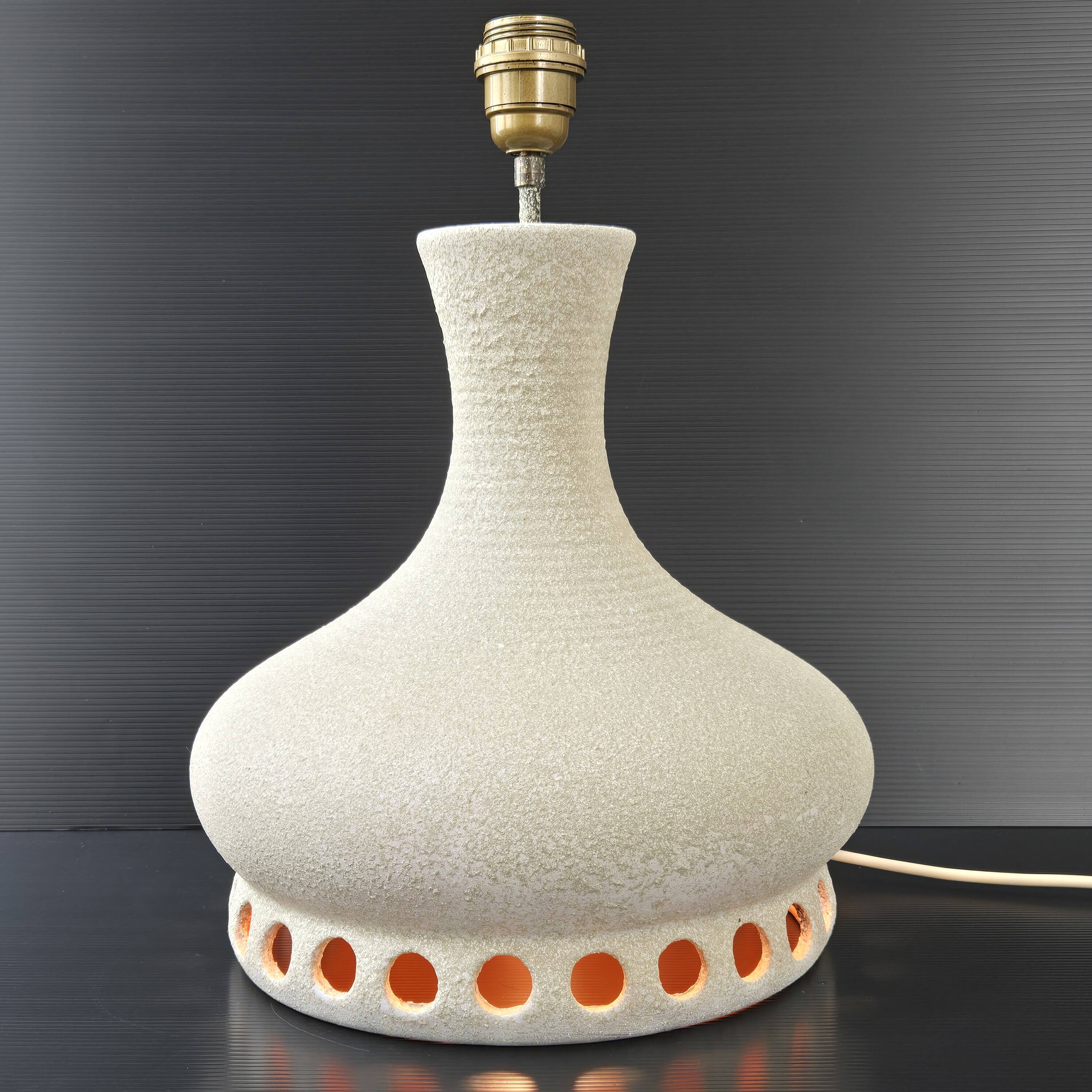 Vintage 1970s orange enamel lamp