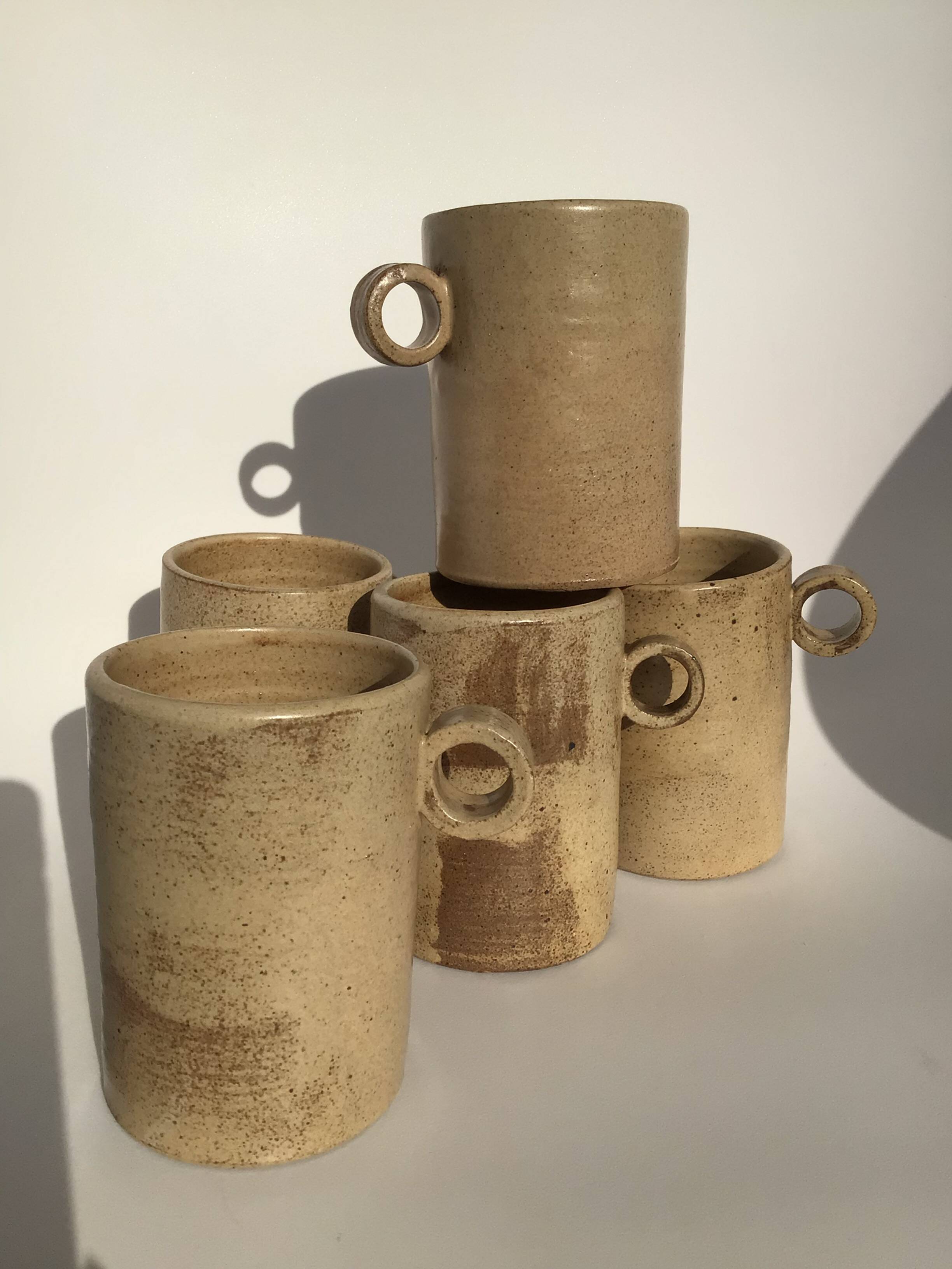 5 Handmade Aus stoneware mugs