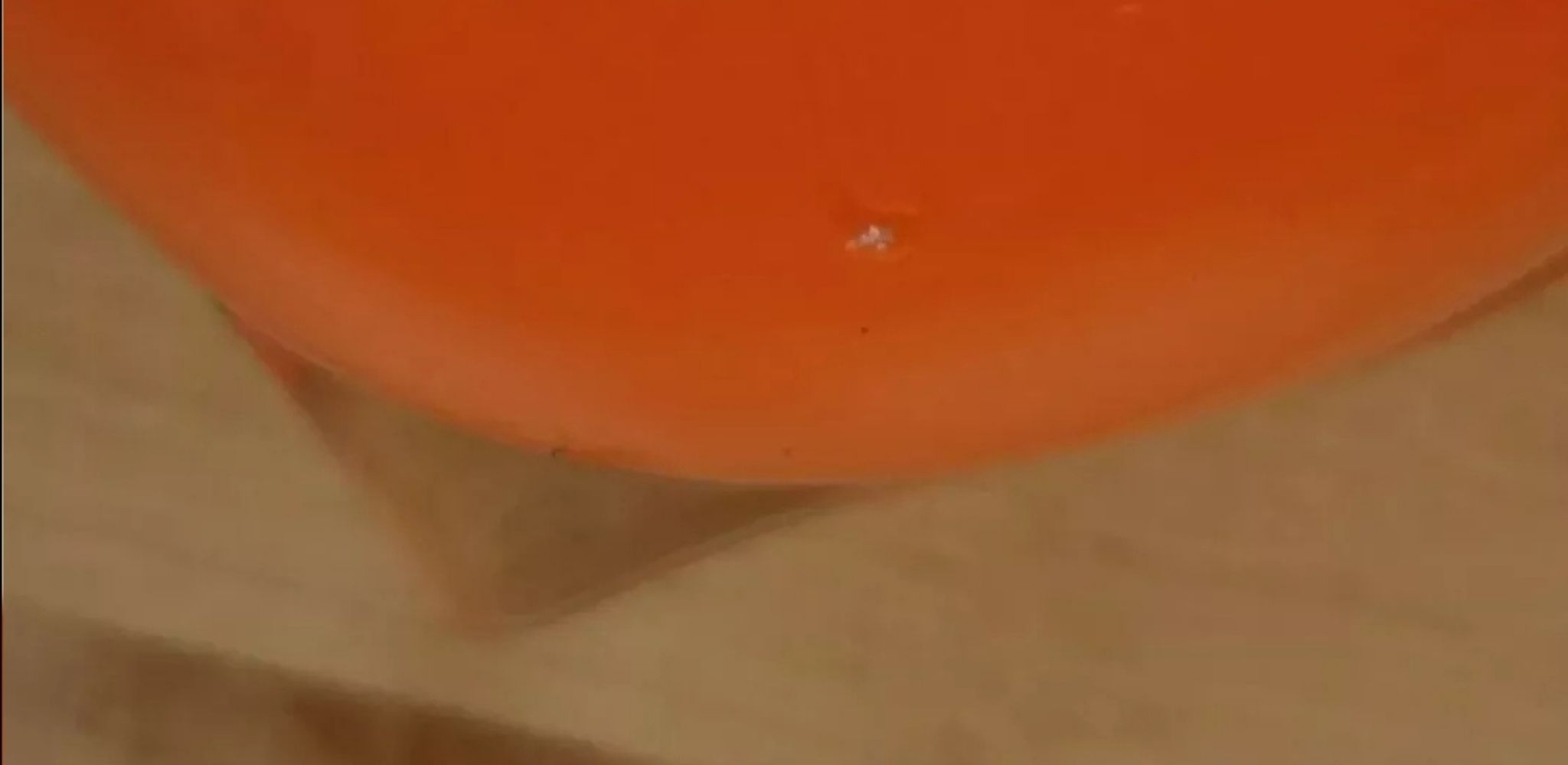 Pair of orange blown glass vases