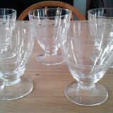 Lot of 5 engraved wine glasses