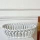 Woven white ceramic fruit bowl