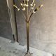 Lunel 1950 brass lamp and glass rings faceted 10 fires