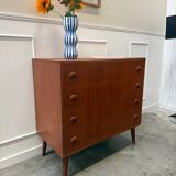 Scandinavian chest of drawers with compass feet