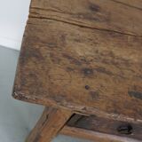 Table d'Appoint / Console Antique de Ferme Rustique Espagnole en Châtaignier, 18ème Siècle
