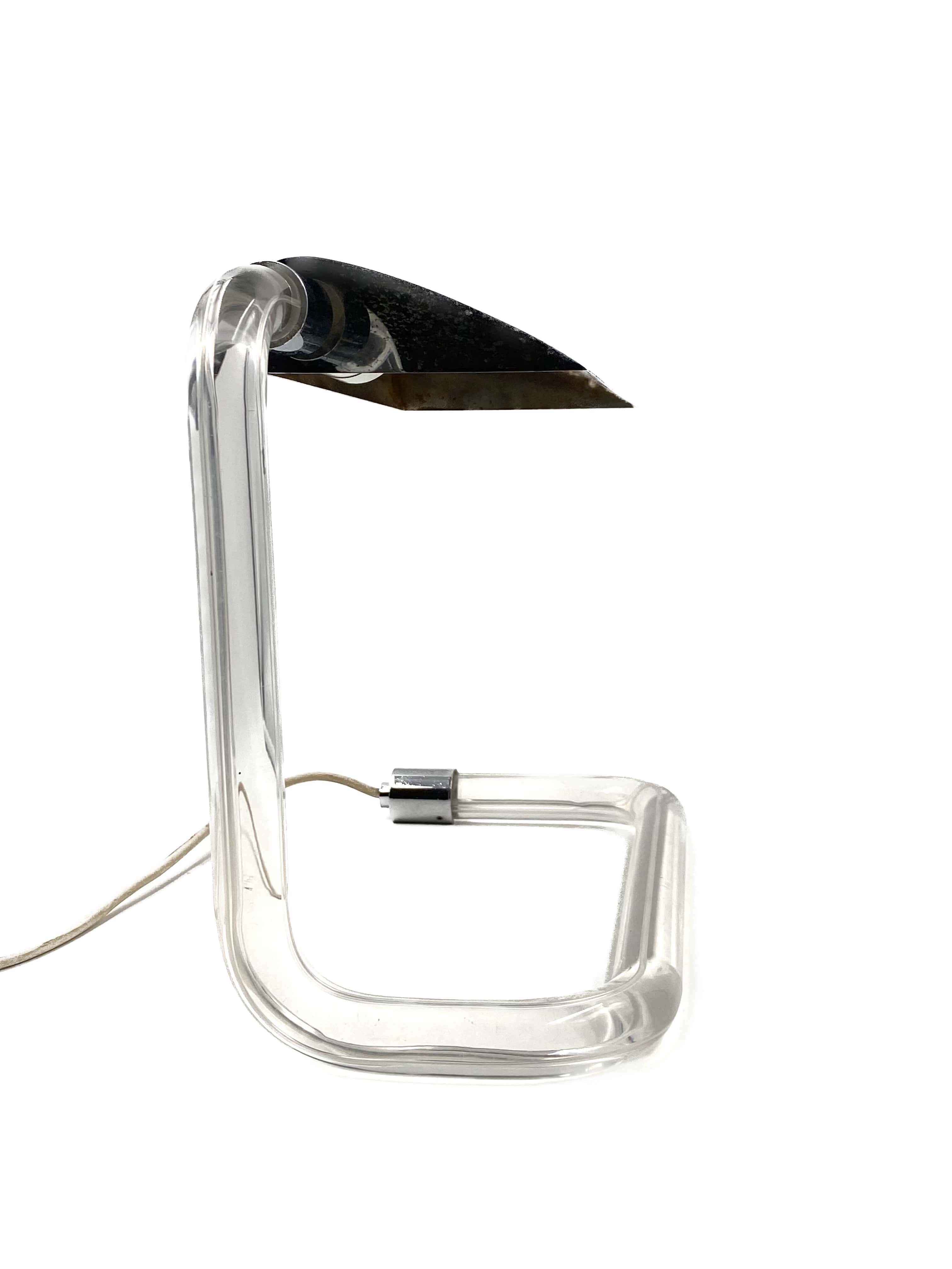 Peter hamburger, crylicord modernist crylicord desk lamp, knoll international, 1960s