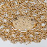 Gilt Brass and Crystal Glass Encrusted Chandeliers by Palwa, Germany, 1970s