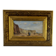 Oil on wood – Beach scene with cliffs – signed SP