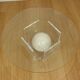 Vintage round coffee table in lucite and marbled glass.
