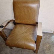Aviator chair in walnut veneer and chrome metal, 1970.