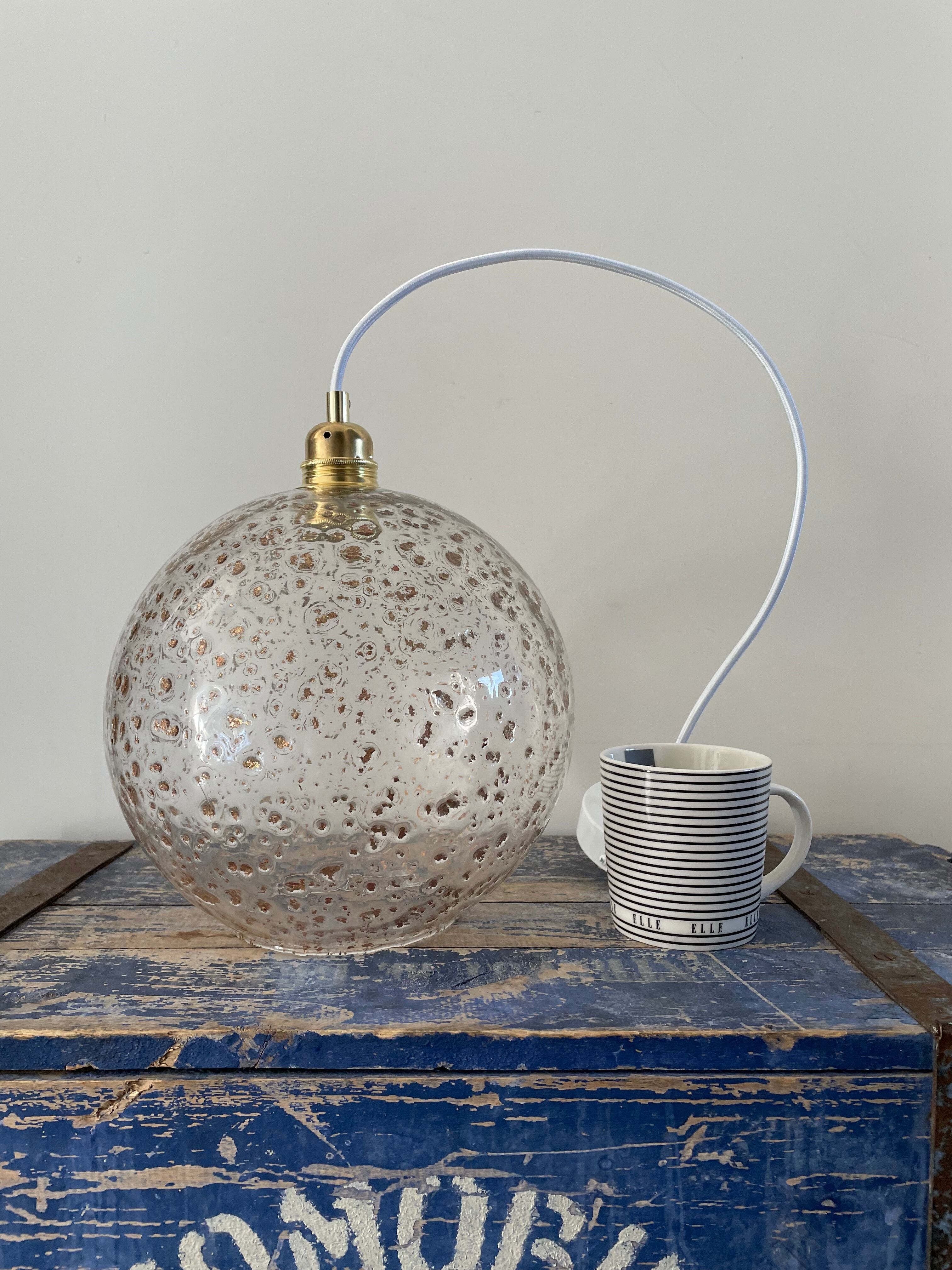 New electrified gold glitter glass pendant lamp