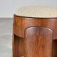 Sculptural Ash Wood Stool with Dedar Milano Bouclè
