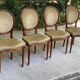 4 chaises Louis XVI médaillon bois massif et velours doré
