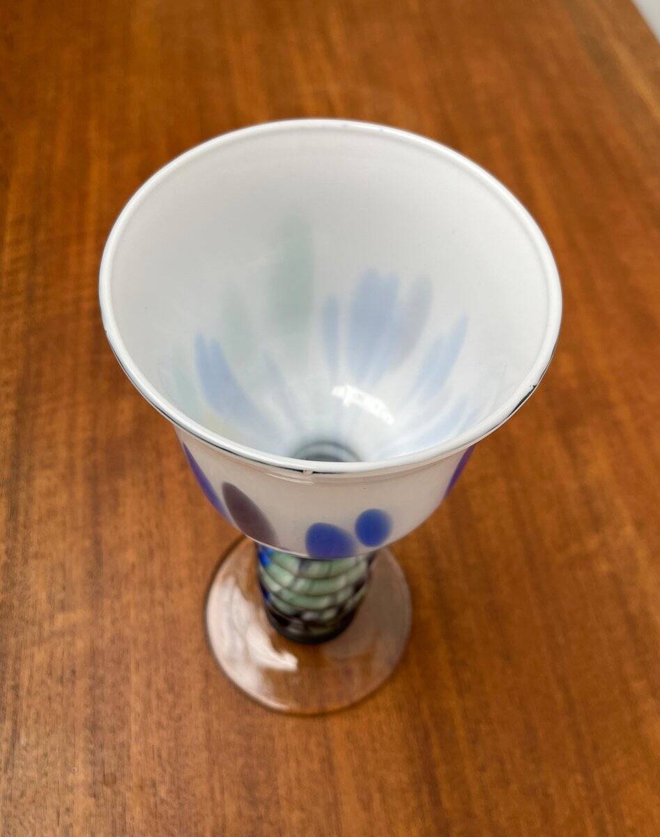 Postmodern metal and glass goblet by Hans Jürgen Richartz for the Richartz art collection, 1980s.