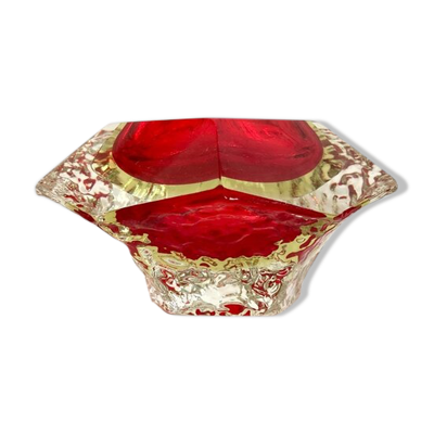 Cendrier en verre par Flavio Poli pour la Maison Murano années 60'