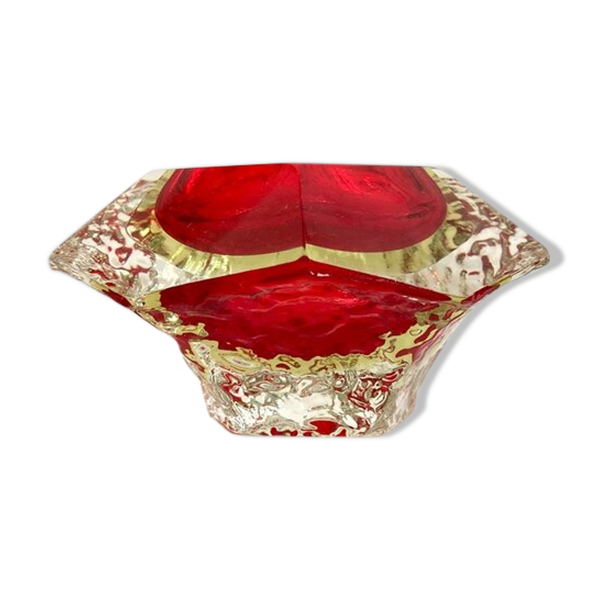 Cendrier en verre par Flavio Poli pour la Maison Murano années 60'