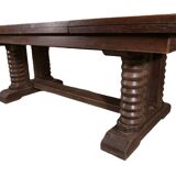 Large solid oak table by Joseph Savina 1950