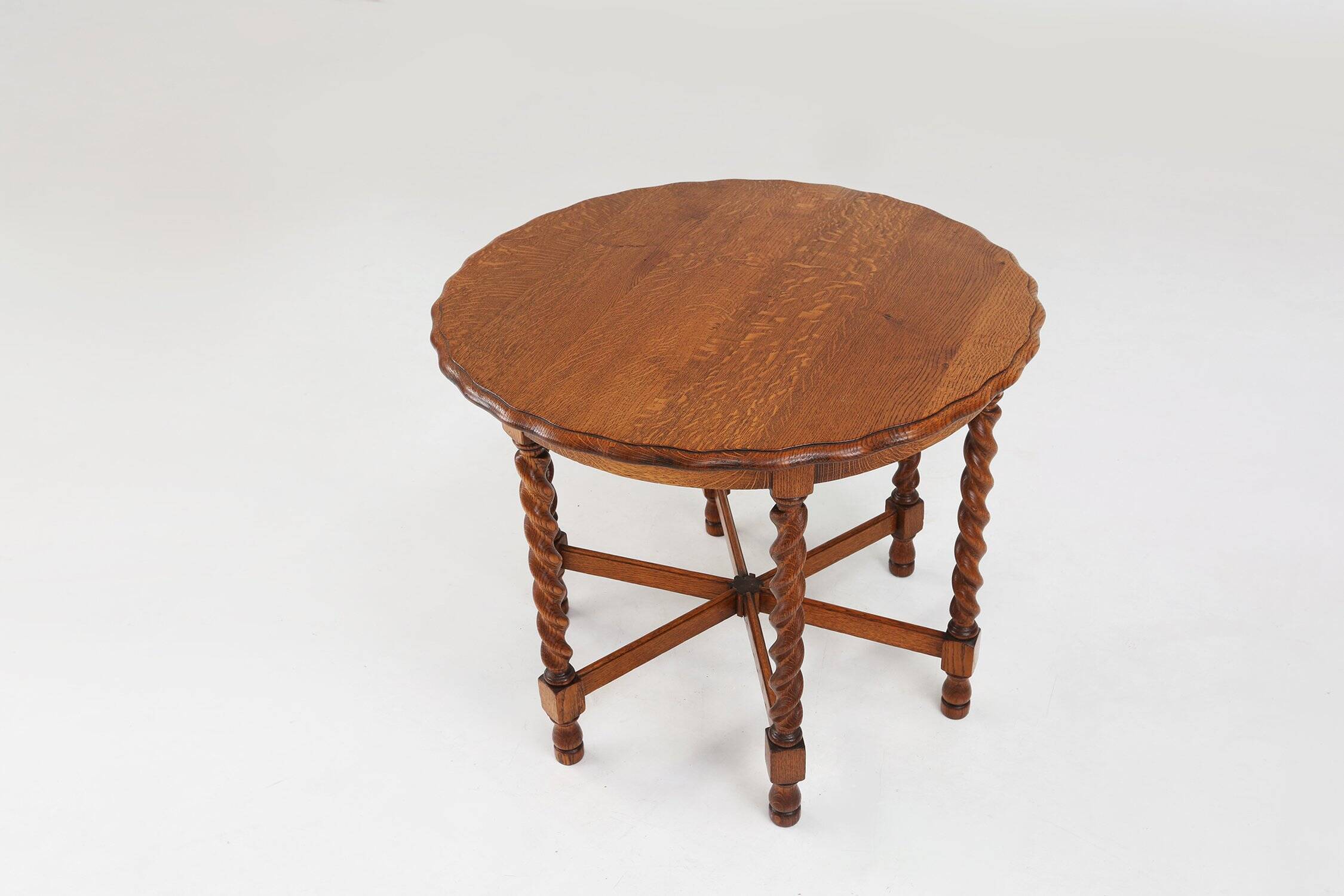 Solid Oak Carved and Turned Side Table, France, ca. 1890