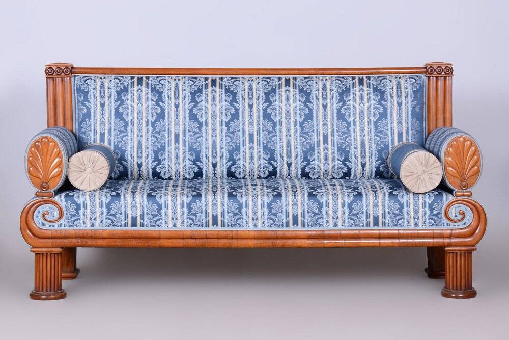 Biedermeier Museum Prague Sofa in Cherry Wood, Czech, 1820s