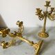 Pair of golden brass candlesticks