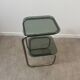 Smoked glass side table - bedside table.