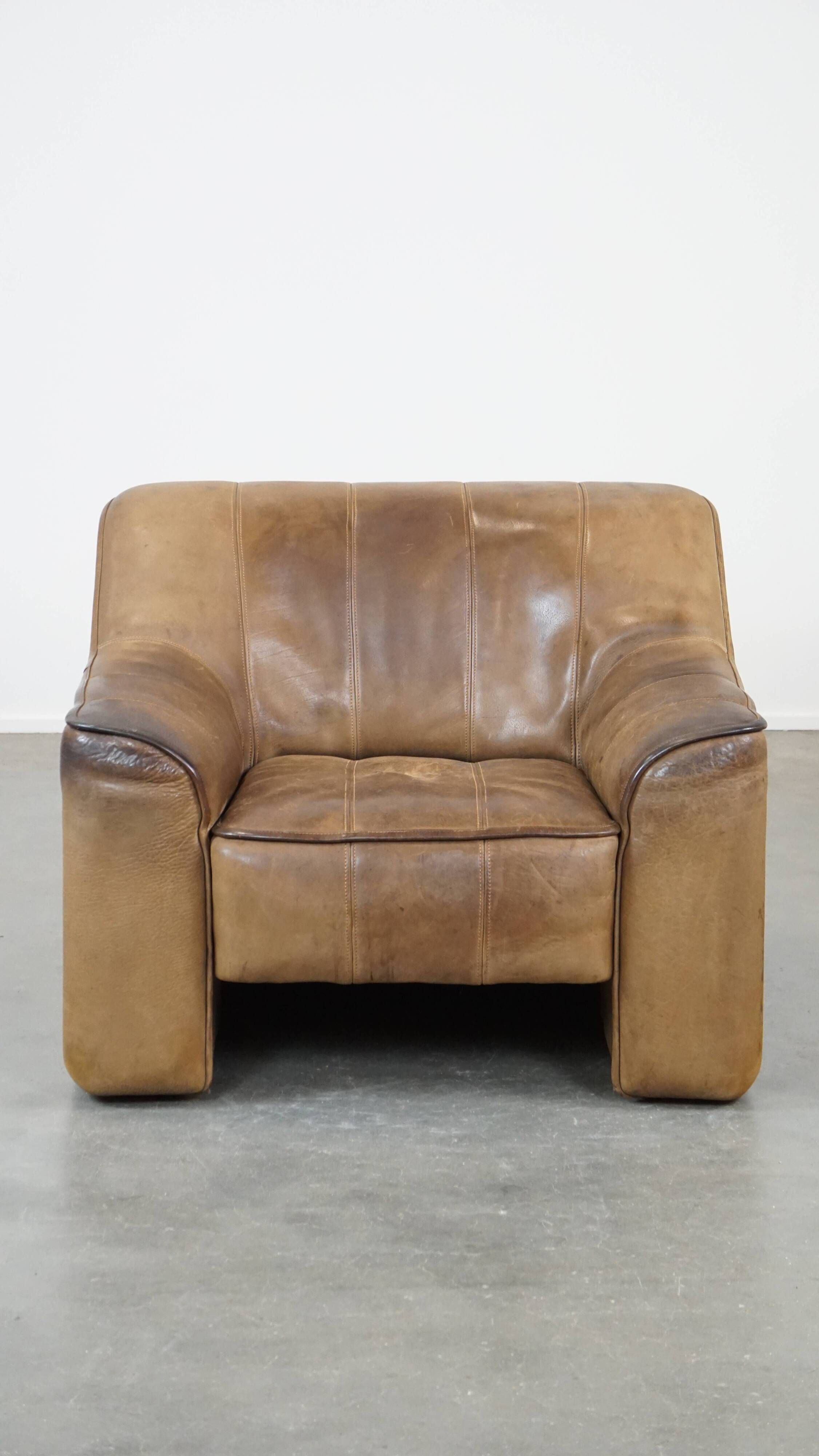 70s vintage buffalo leather design armchair from De Sede model DS44