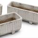 3 large rectangular stone planters