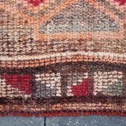 Tapis Couloir Tribal Vintage Rouge, Tapis Turc Géométrique, 75x313 Cm