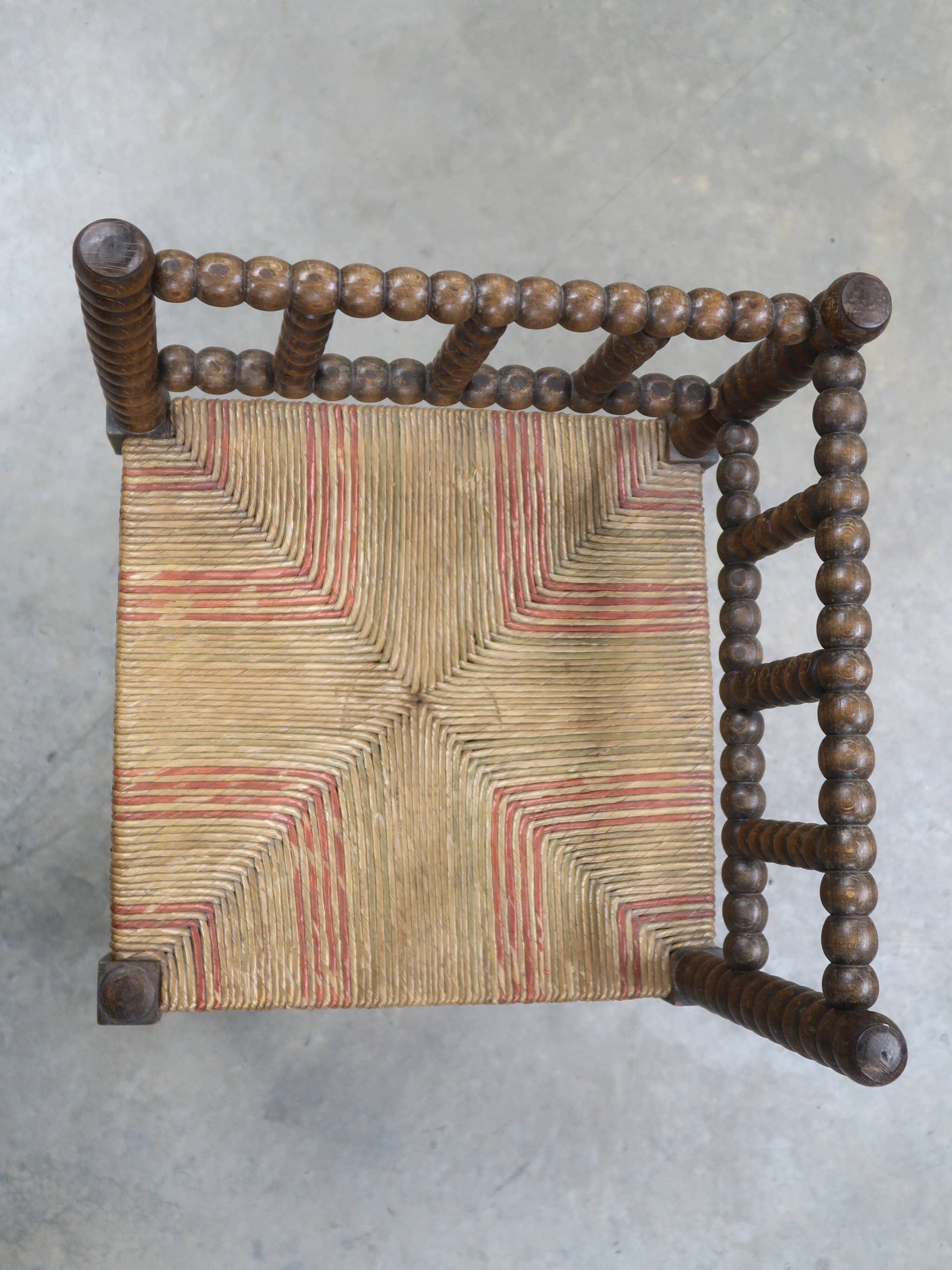 Vintage wooden coil corner chair