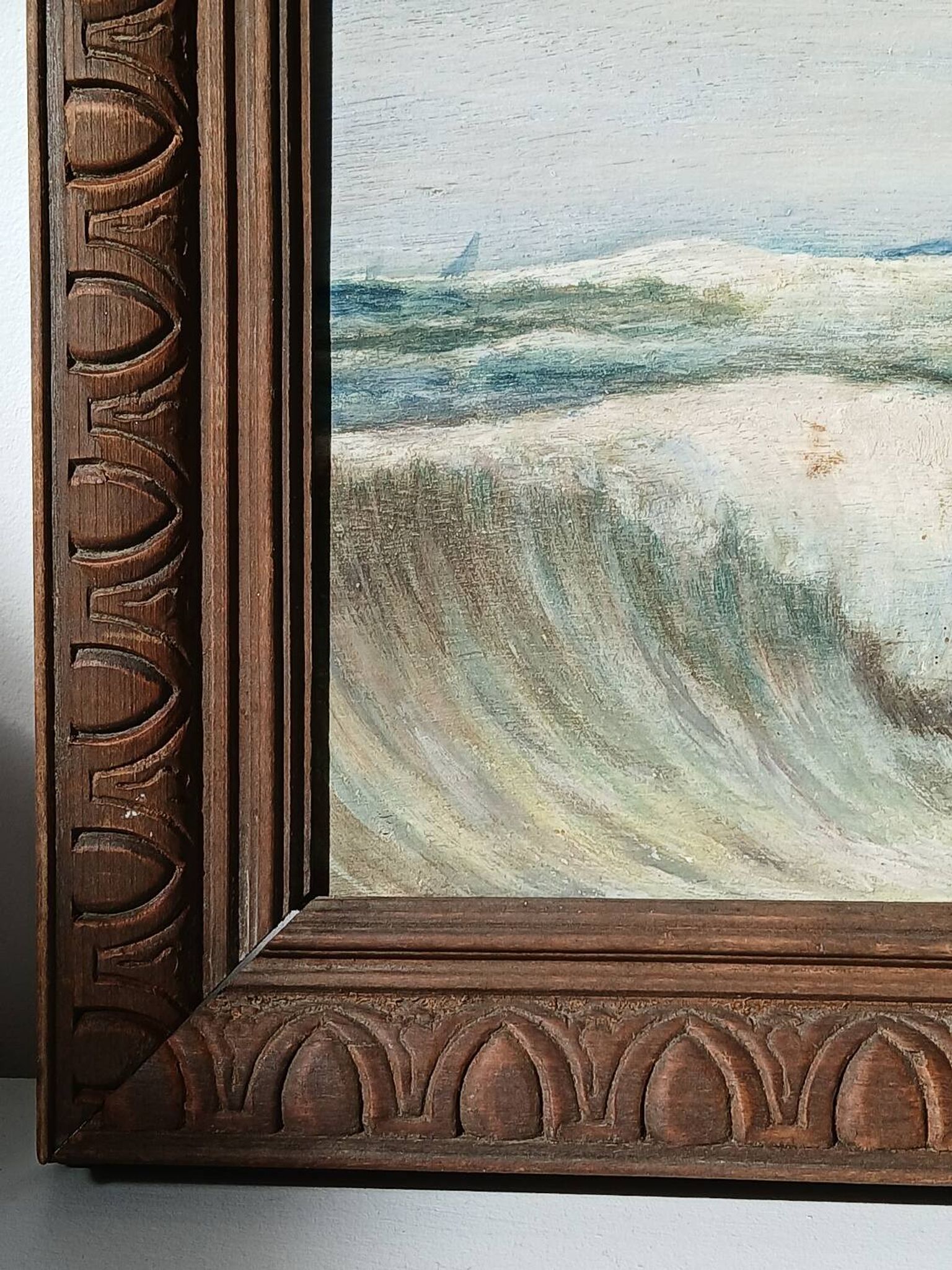 Painting on wood "seaside"