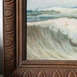 Painting on wood "seaside"