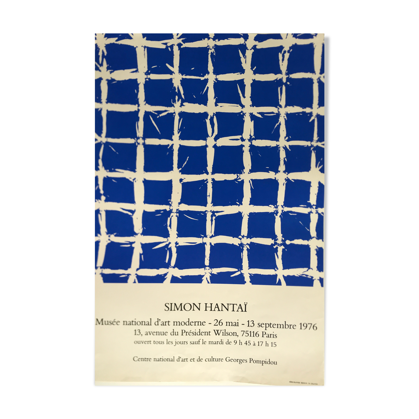 Simon HANTAÏ, Musée National d'Art Moderne, 1976. Original poster edited in silkscreen