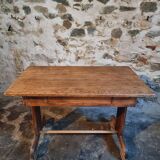 Antique trestle table in oak – France early 20th century – 110 cm
