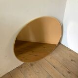 Vintage smoked oval wall mirror