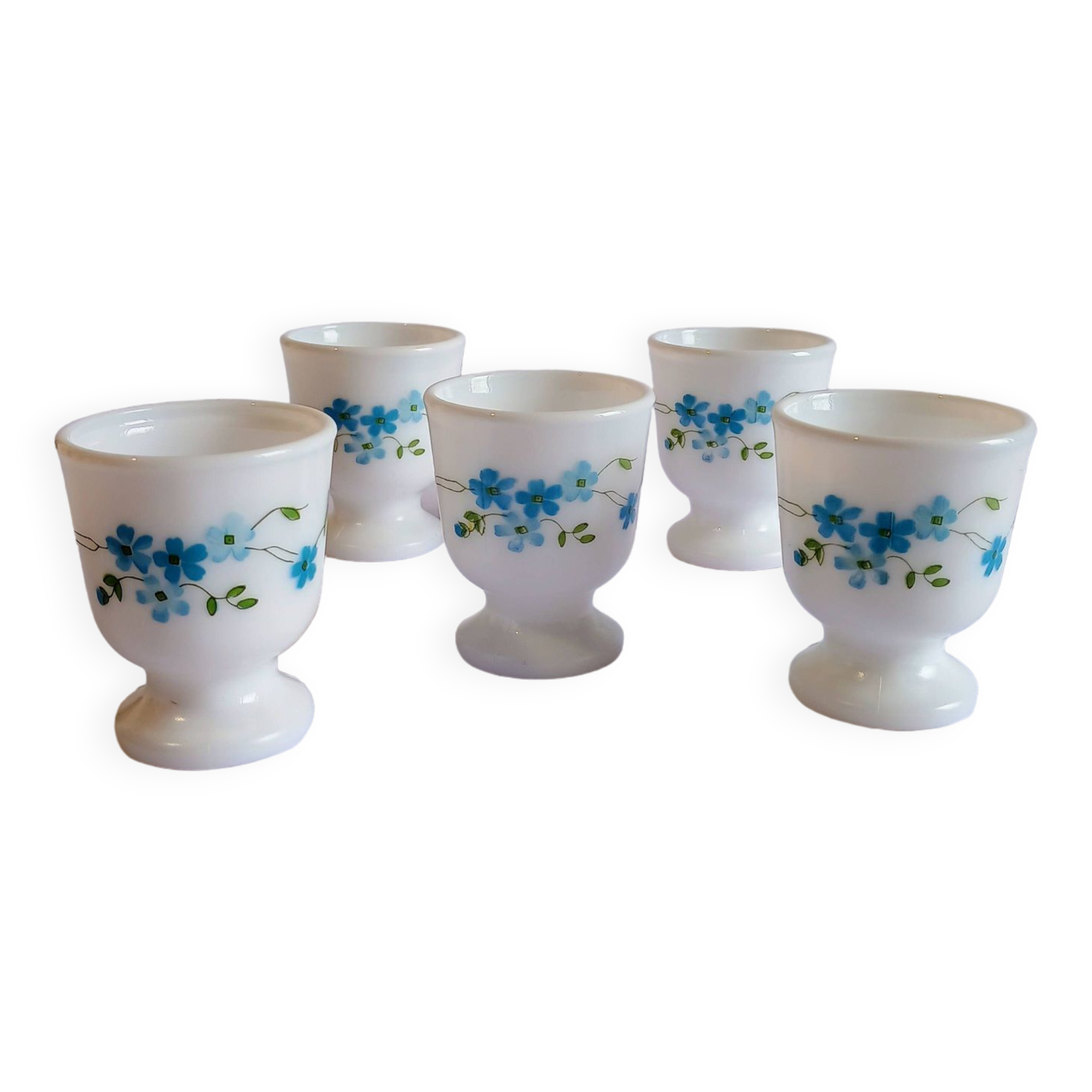 Ravier Arcopal Myosotis – Modèle Veronica, Vintage Années 70, Blanc Et Bleu