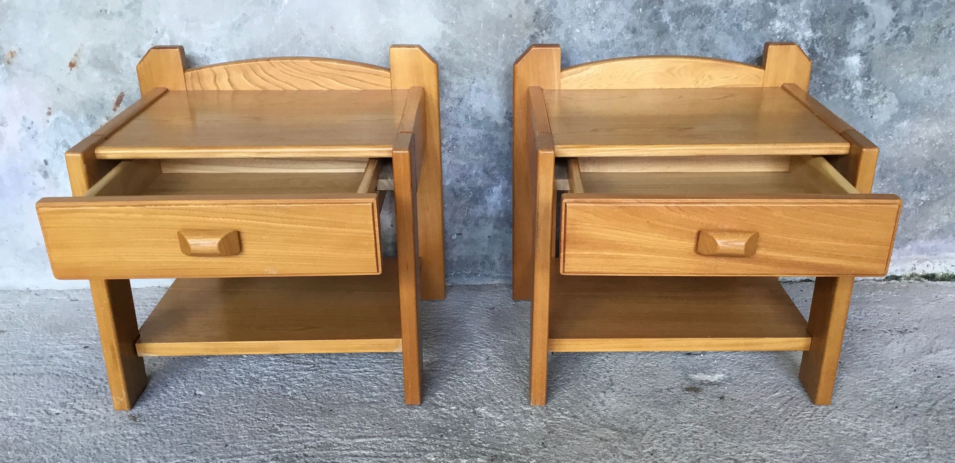 Bedside NF Prestige solid elm furniture - 1970