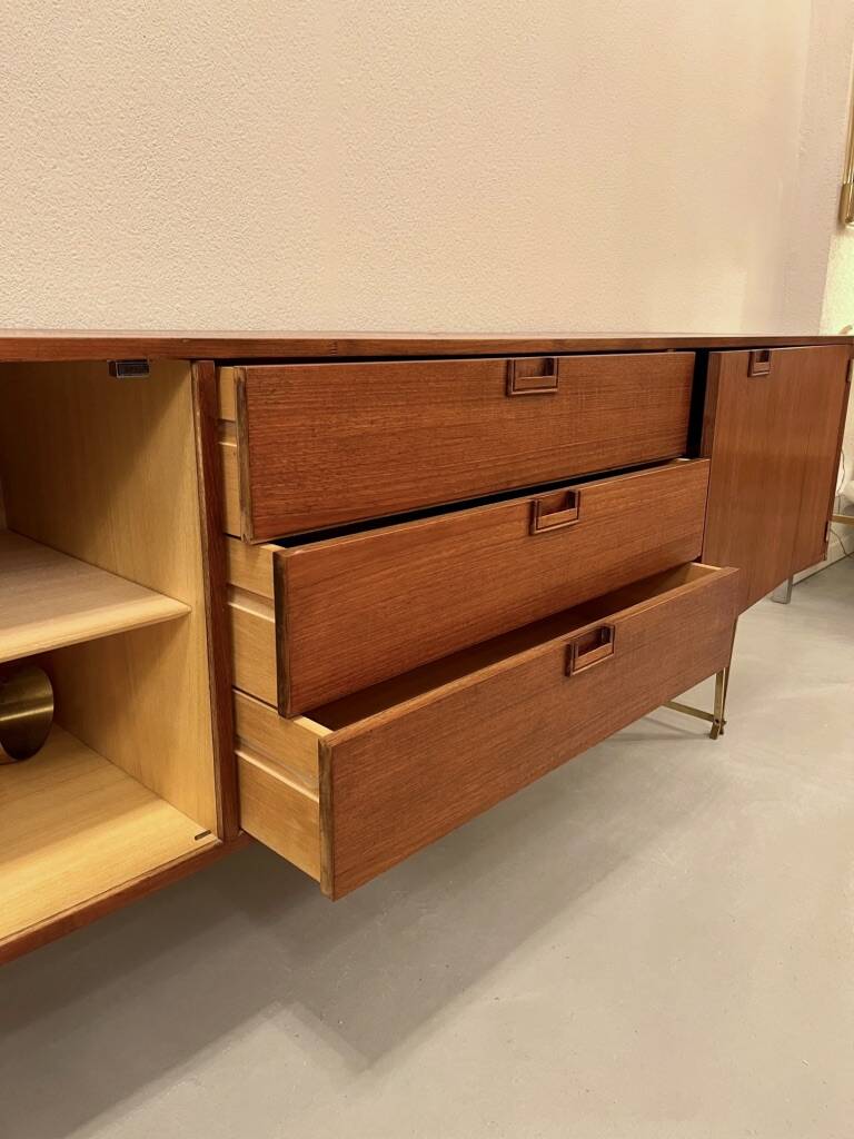 Teak and brass enfilade Modulus by William Watting for Fristho NL 1950s