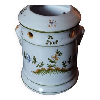 Moustiers porcelain tealight holder signed