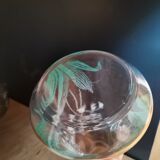 Vintage carafe screen-printed with lily of the valley flower pattern