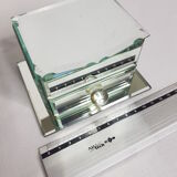 Jewelry box in bevelled glass, mirror, old art deco style