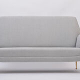 Reupholstered Grey Italian Mid-Century Modern sofa by Gigi Radice for Minotti