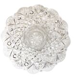 Pressed glass plate in the Pineapple style by Smith Glass, 30cm