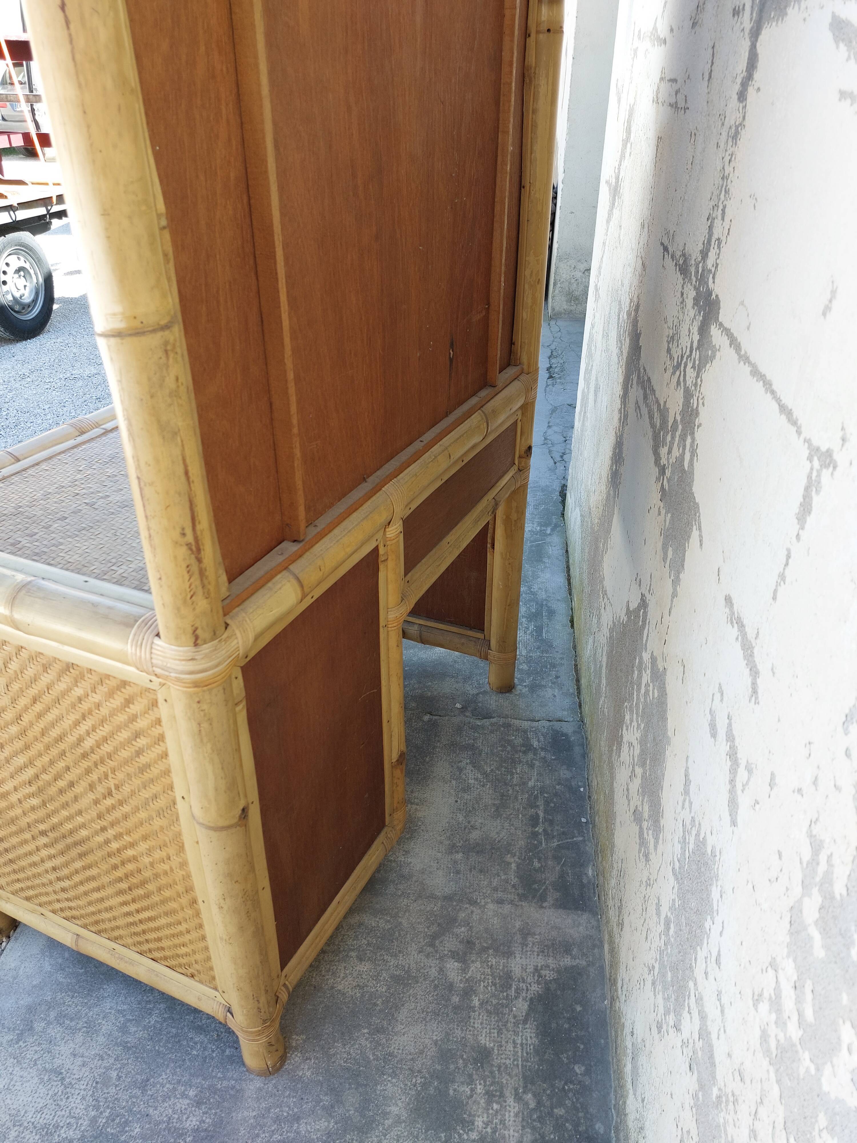Coiffeuse en bambou 1970 vintage