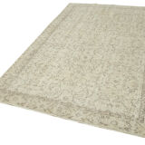 Handwoven distressed anatolian beige rug 168 cm x 281 cm