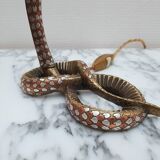 Bronze and silver snake lamp