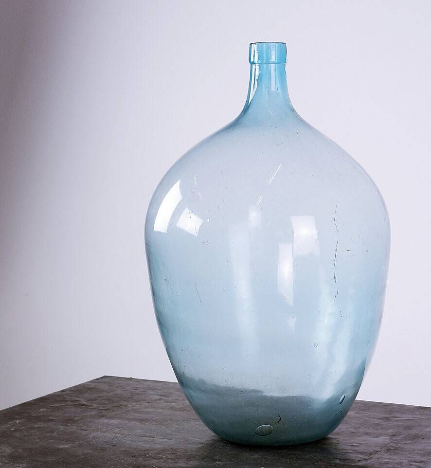 Vintage Turquoise Glass Bottle "Lady Jeanne" - France